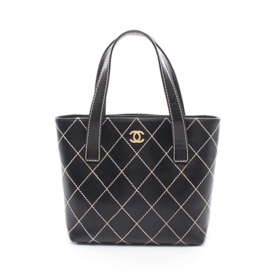 シャネル CHANEL ワイルドステッチ トートバッグ バッグ レザー レディース ブラック系 【中古】
