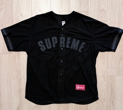 Supreme Ultrasuede Mesh Baseball Jersey "Black"