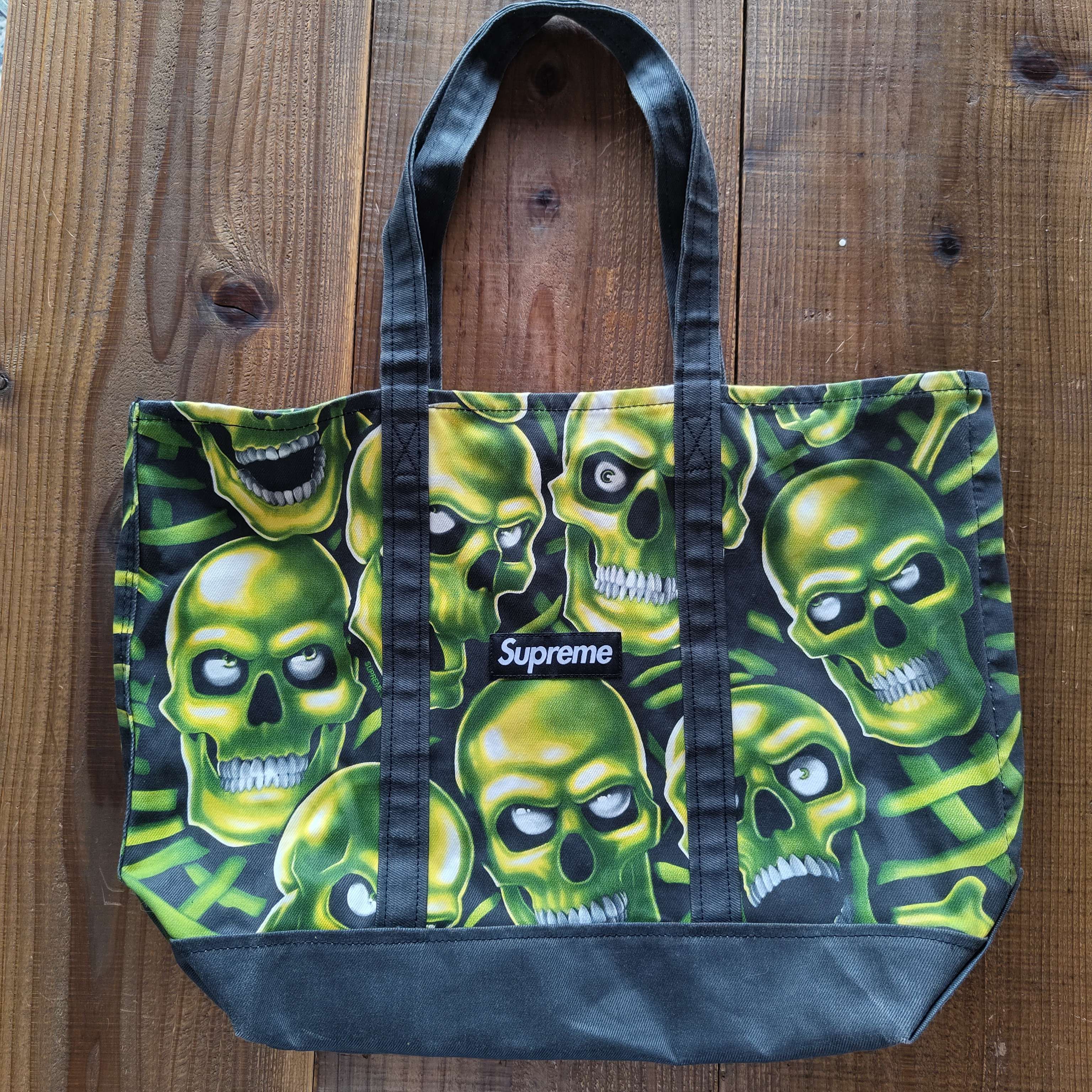 Supreme Skull Pile Denim Tote 