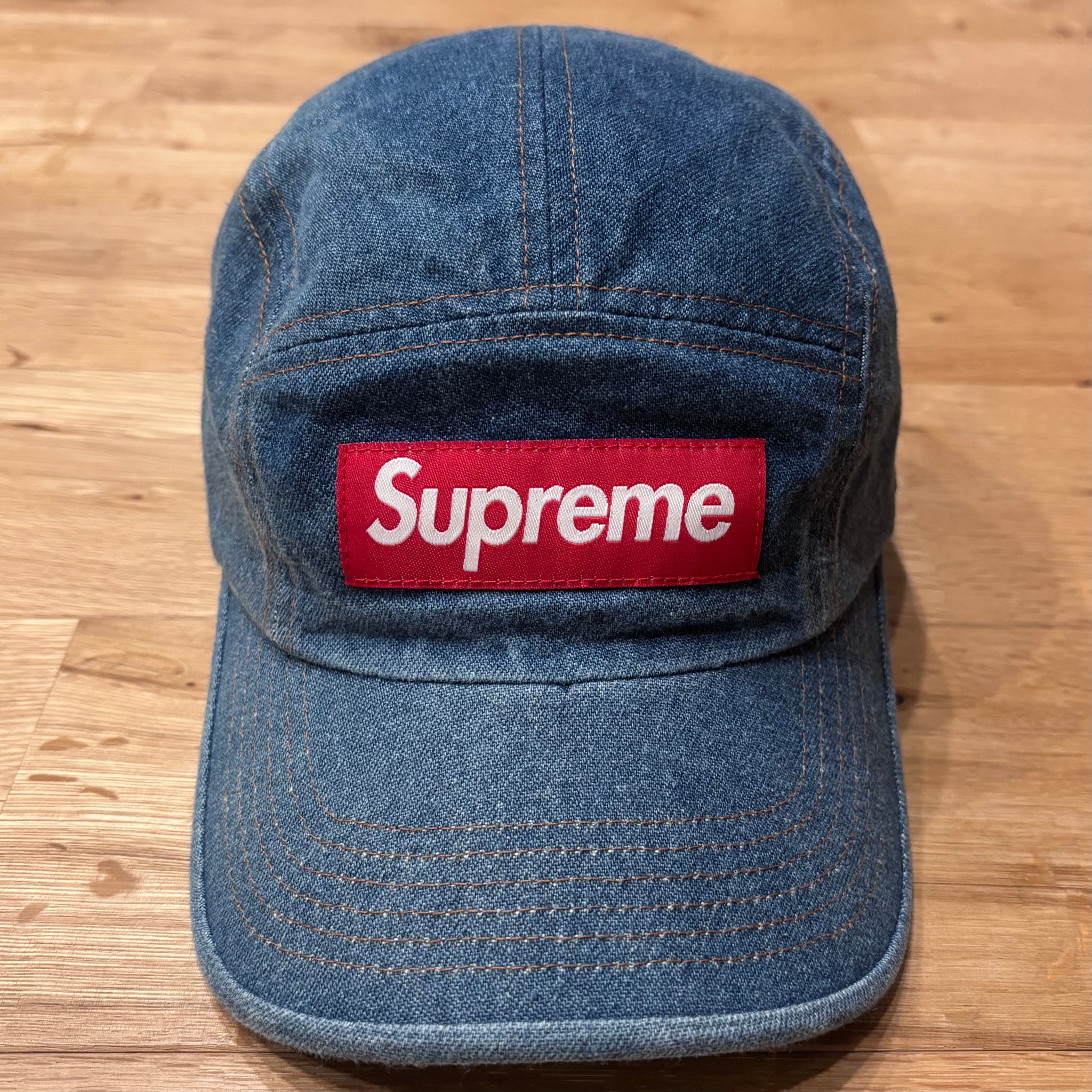 Supreme Washed Chino Twill Camp Cap "Denim"(22FW)