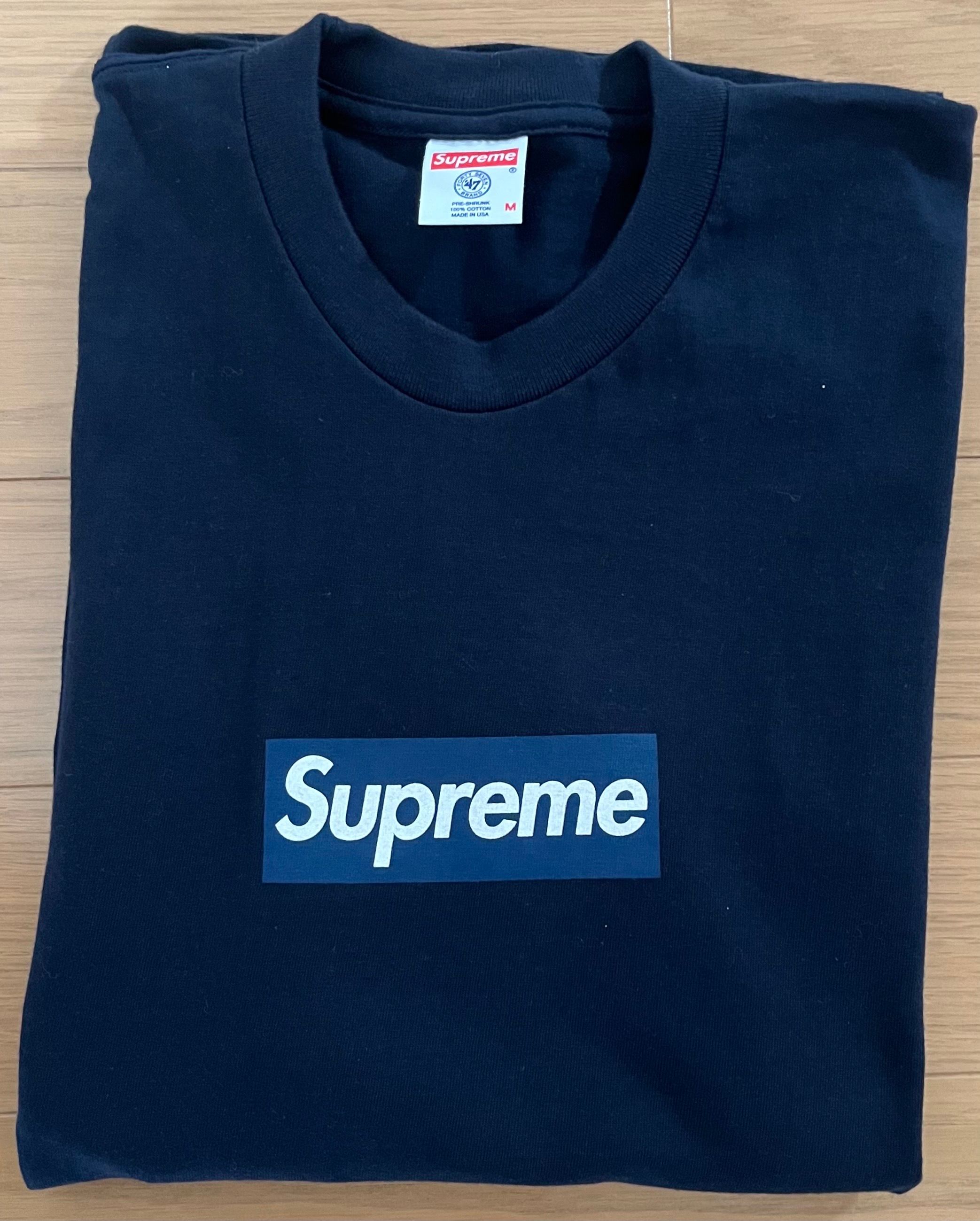 Supreme New York Yankees Box Logo Tee "Navy"