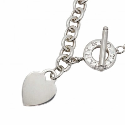 【6jcb0998-k】ティファニー ネックレス ハートタグ/トグル シルバー925【中古】レディース
