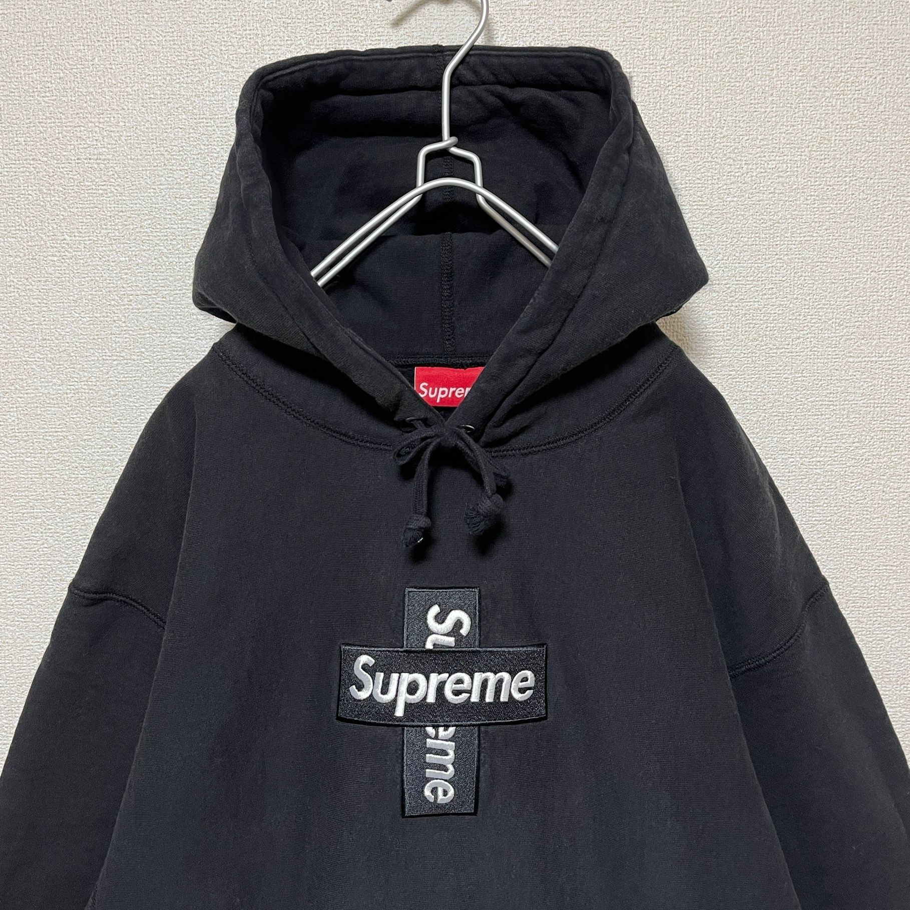 Supreme Cross Box Logo Hooded Sweatshirt "Black"