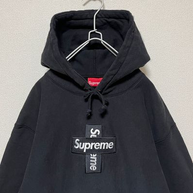 Supreme Cross Box Logo Hooded Sweatshirt "Black"
