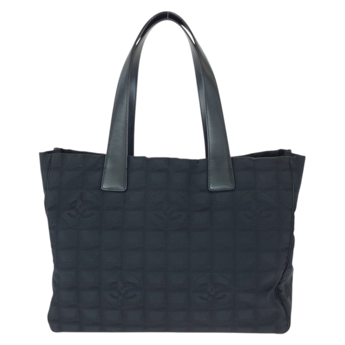 美品 CHANEL シャネル ヴィンテージ ニュートラベルライン MM ブラック 黒 ゴールド金具 ナイロン レザー/ トートバッグ ショルダーバッグ 601274 【中古】