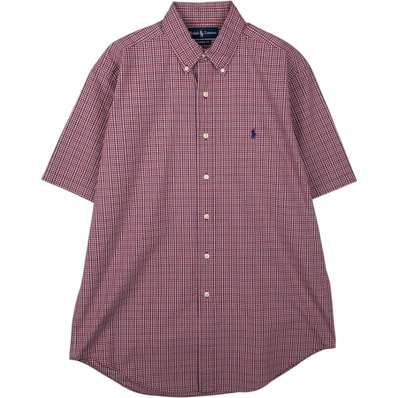 古着 ラルフローレン Ralph Lauren CLASSIC FIT 半袖 ボタンダウン チェックシャツ メンズM相当/eaa644841