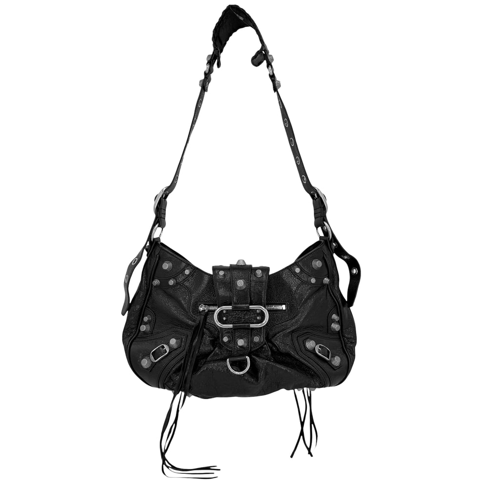 BALENCIAGA バレンシアガ ショルダーバッグ ネオ カゴール 肩掛け 斜め掛け 672754 レザー    ブラック 黒 シルバー金具 レディース【中古品】