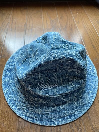 Supreme Warp Jacquard Logos Denim Crusher "Blue"