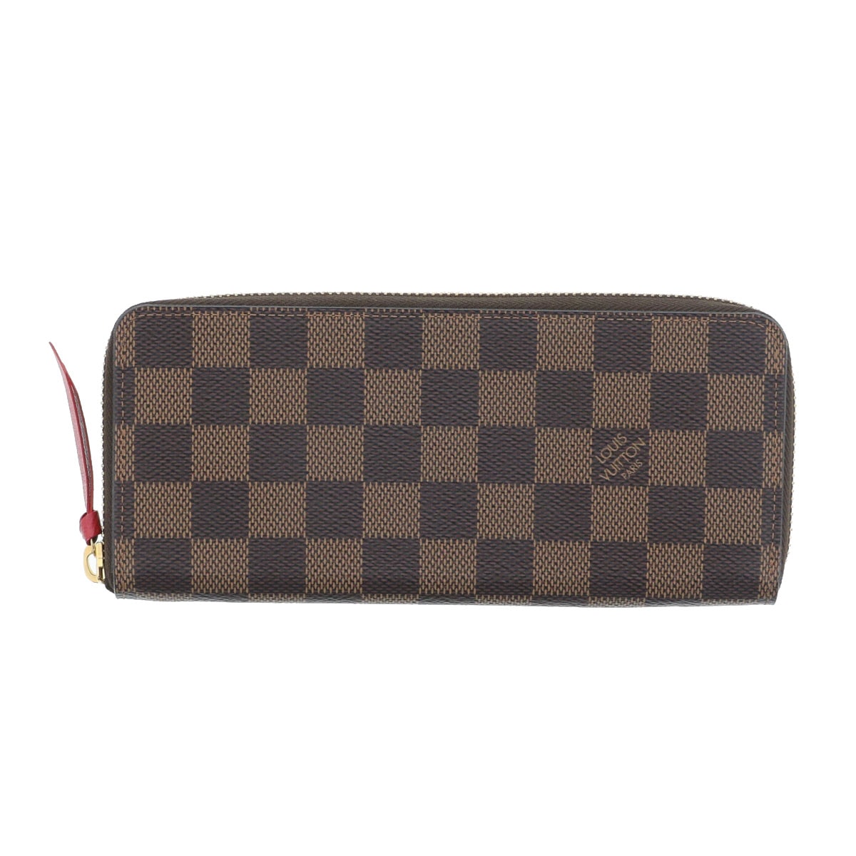 LOUIS VUITTON ルイ・ヴィトン ポルトフォイユ クレマンス 長財布 N60534 ダミエキャンバス レザー エベヌ レッド  レディース【中古】