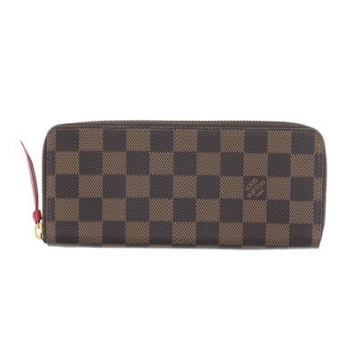 LOUIS VUITTON ルイ・ヴィトン ポルトフォイユ クレマンス 長財布 N60534 ダミエキャンバス レザー エベヌ レッド レディース【中古】
