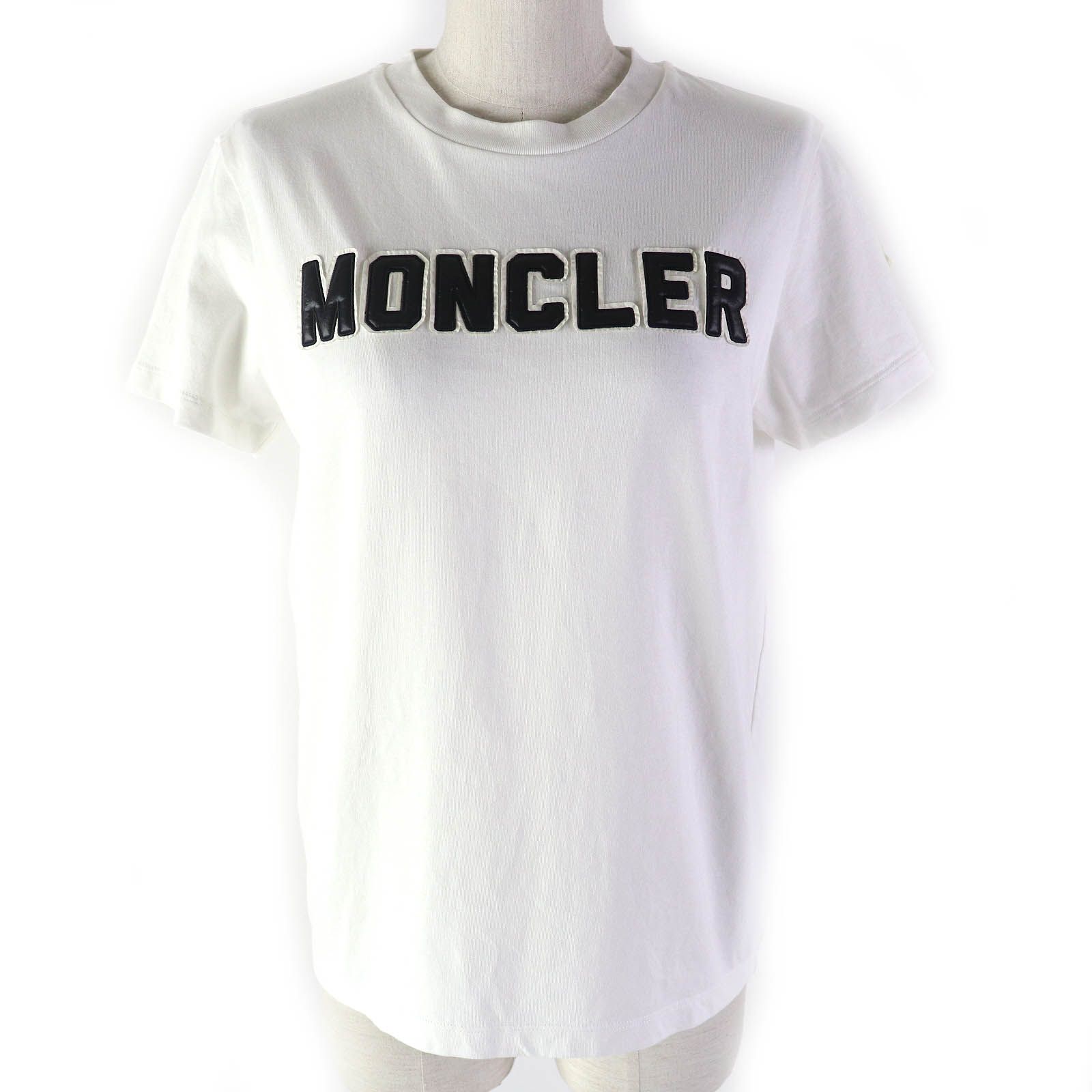 モンクレール 半袖Ｔシャツ ホワイト ブラック レディース XS