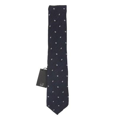 Dunhill ダンヒル ネクタイ 18FPTW1ZN001R イタリア製 シルク×リネン ネクタイ ダークネイビー系【中古】