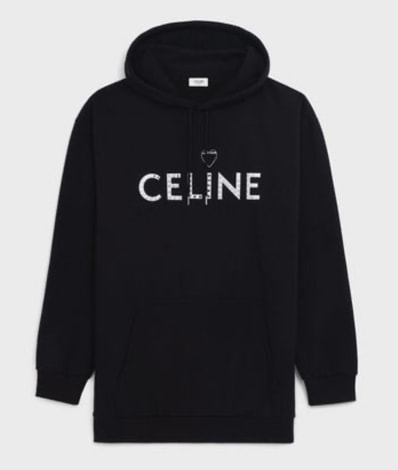 CELINE Hoodie In Cotton Fleece With Artist Print "Black/White"