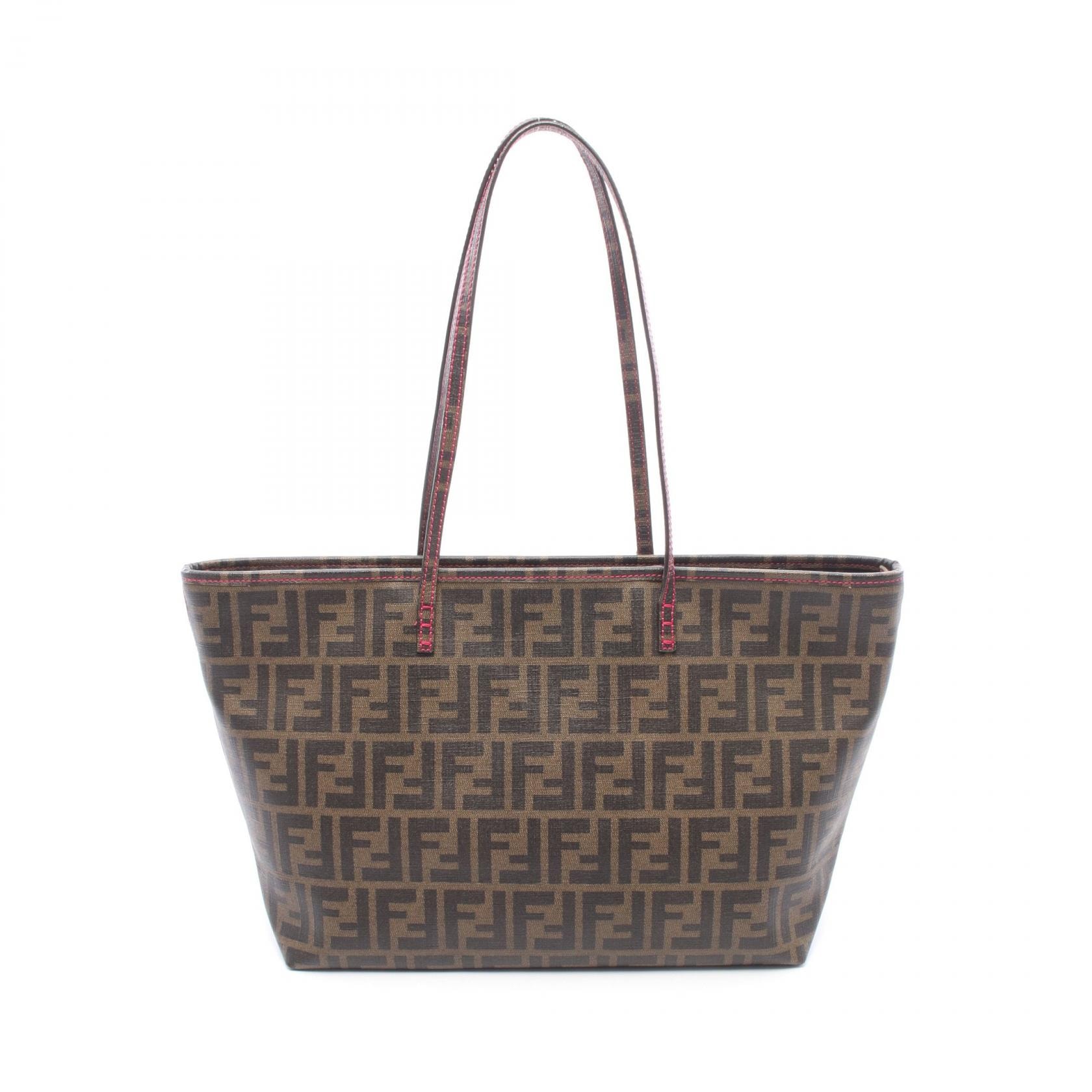 フェンディ FENDI ズッカ トートバッグ バッグ PVCコーティングキャンバス レディース ブラウン系 【中古】