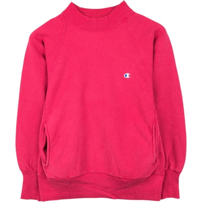 古着 90年代 チャンピオン Champion REVERSE WEAVE リバースウィーブ 刺繍タグ ポケット付き ラグランスリーブ モックネック ワンポイントロゴスウェットシャツ トレーナー USA製 メンズM相当 ヴィンテージ/evb034529