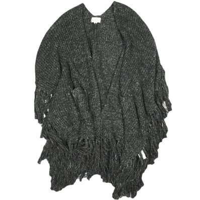 DENIM&SUPPLY デニムアンドサプライ フリンジニットポンチョ 288629691001 M/L CHARCOAL GRAY Ralph Lauren ラルフローレン ローゲージ アウター g26858