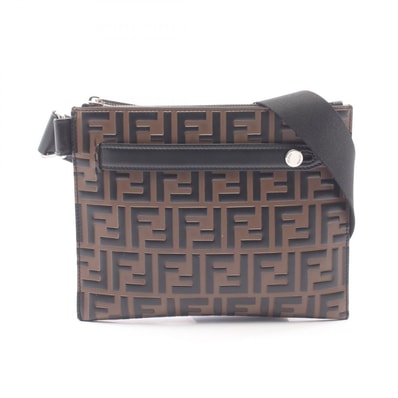 フェンディ FENDI ズッカ ショルダーバッグ バッグ PVCコーティングキャンバス レザー メンズ レディース ブラウン系 / ブラック系 【中古】