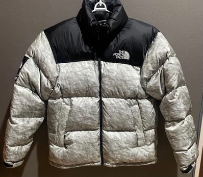 Supreme x The North Face Nuptse Jacket "White Paper Print"