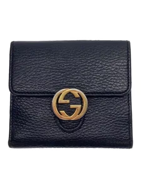 GUCCI Interlocking G W Hook Wallet "Black"