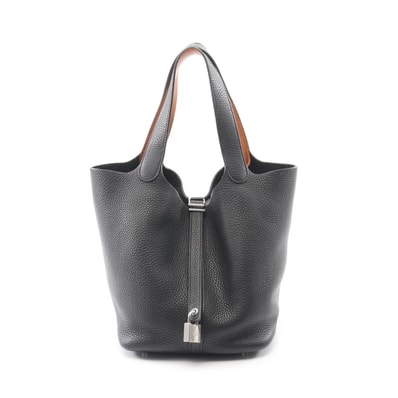 エルメス HERMES ピコタンロックMM エクラ ハンドバッグ バッグ レザー トリヨンクレマンス / ヴォースイフト トリヨンクレマンス ブラック(エルメス) A刻印(2017年製造) レディース ブラック系 / ブラウン系 / トフィ 【中古】