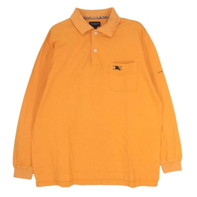 BURBERRY バーバリー ポロシャツ burberrys ワンポイント 刺繍 ロゴ 長袖 ポロシャツ オレンジ系 L【中古】