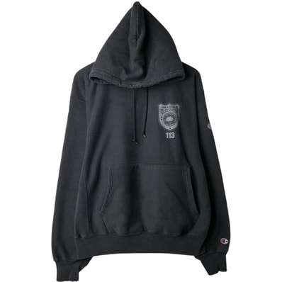 古着 00年代 チャンピオン Champion PREMIUM REVERSE WEAVE プレミアムリバースウィーブ ドクロ柄 スカル柄 スウェットプルオーバーパーカー メンズL相当/eaa635479