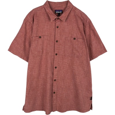 古着 パタゴニア Patagonia バックステップシャツ 53139SP20 チェック柄 半袖 コットン×ヘンプシャツ ボックスシャツ メンズXL相当/eaa632792
