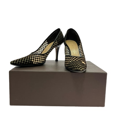 $$ LOUIS VUITTON ルイヴィトン パンプス ダミエメッシュ 36 23.0cm ブラウン