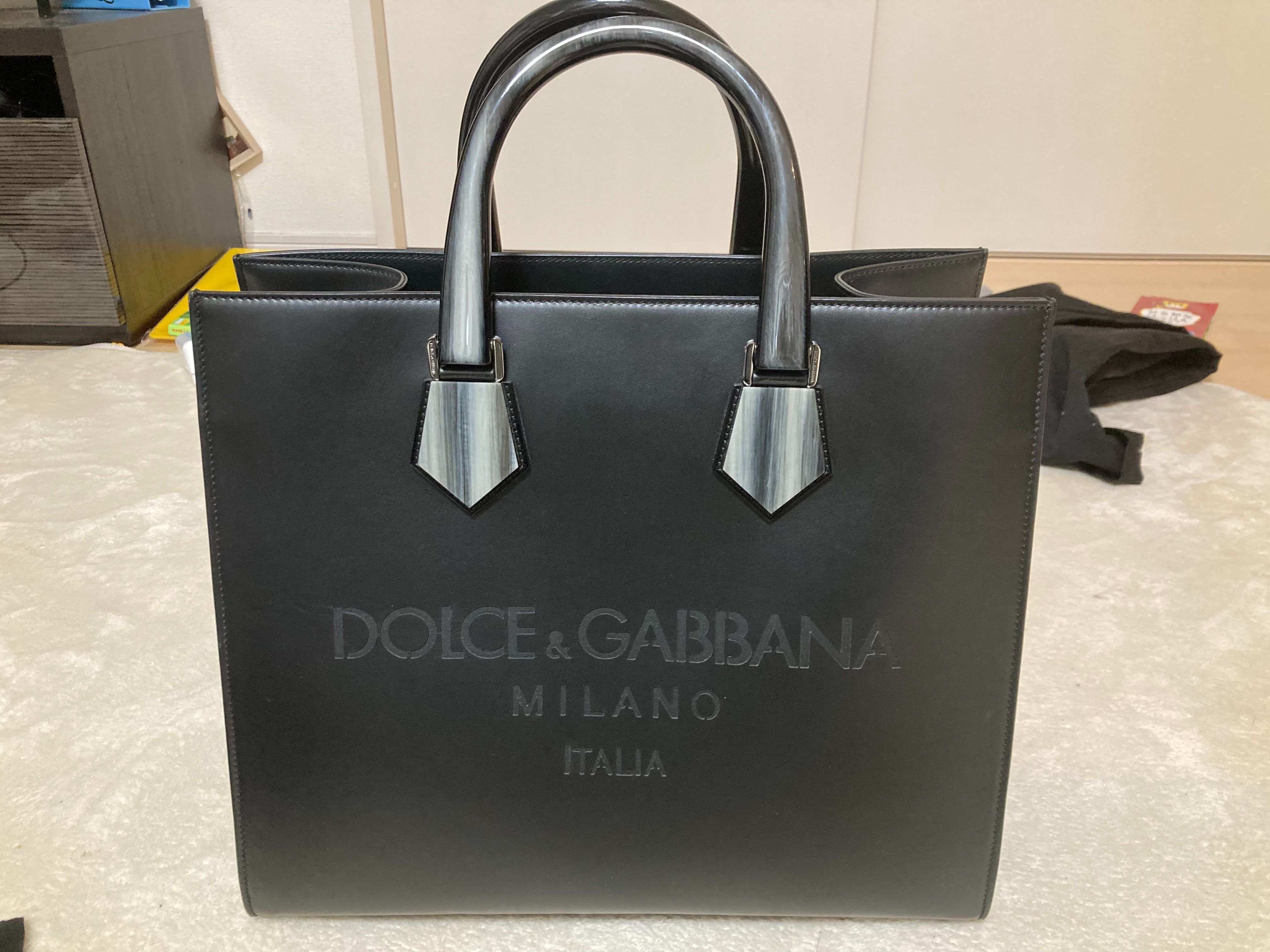 D&G デザインロゴ ショッピングバッグ カーフスキン