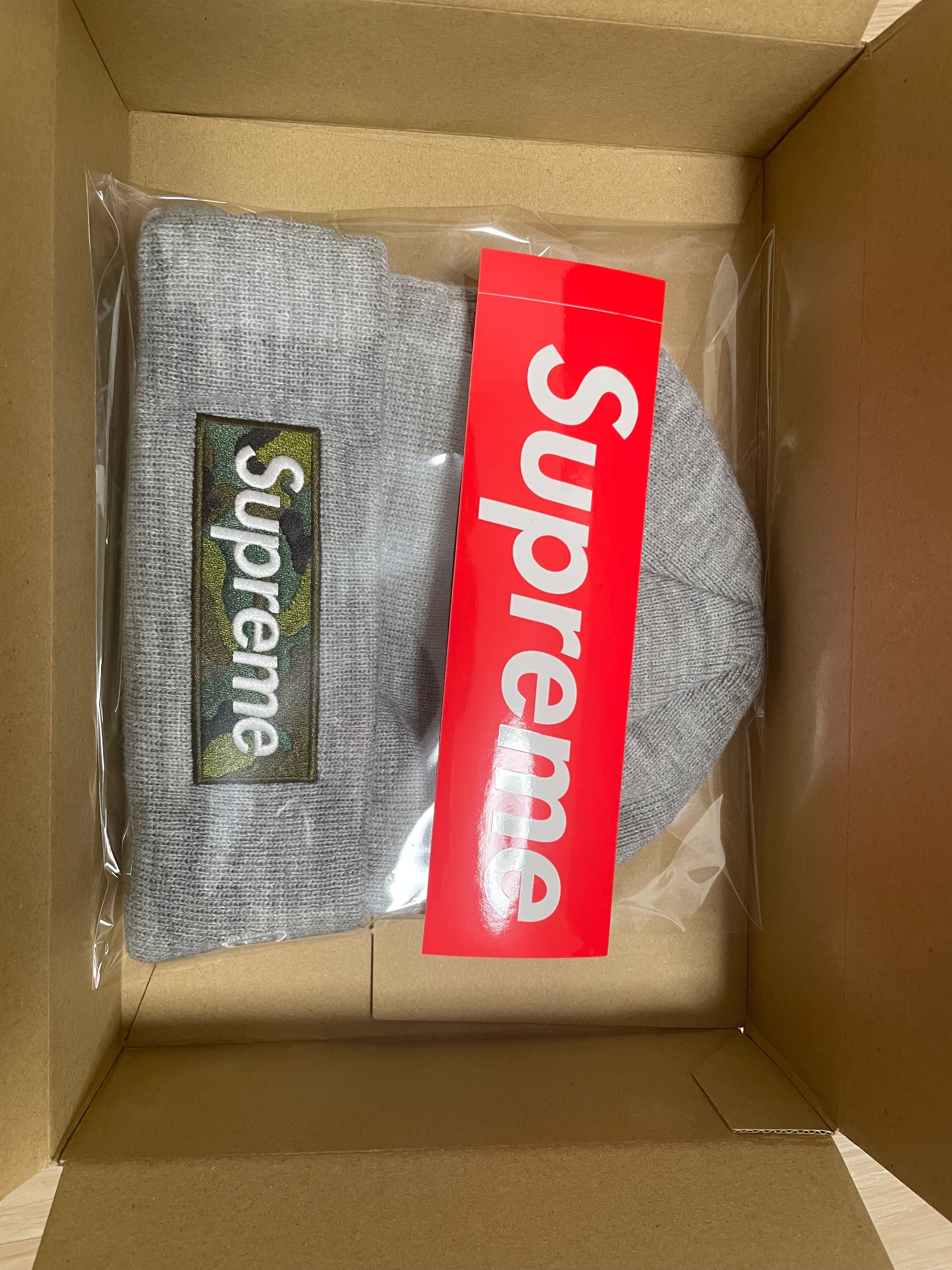 Supreme New Era Box Logo Beanie "Heather Grey" (23FW)