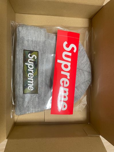 Supreme New Era Box Logo Beanie "Heather Grey" (23FW)