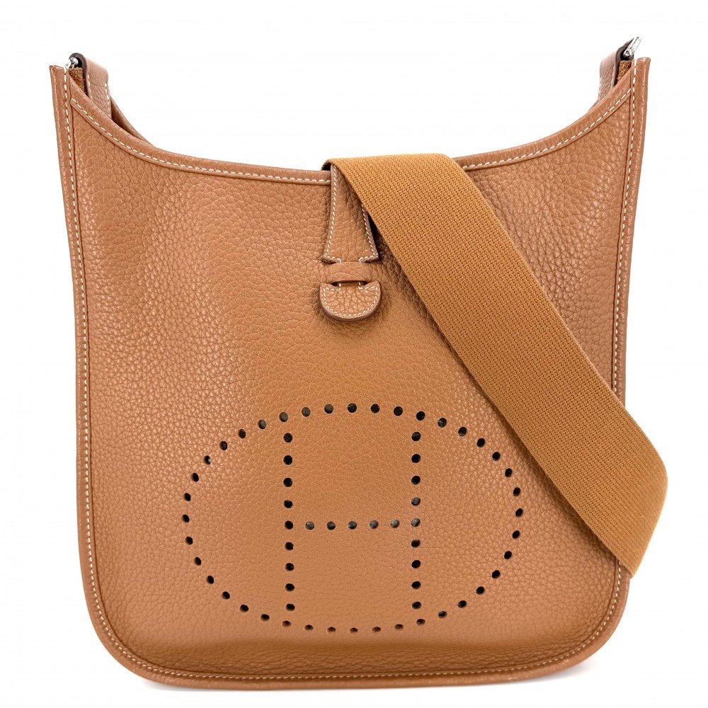 HERMES エルメス ショルダーバッグ エブリンIPM 肩掛け 斜め掛け Evelyne □L刻印 レザー ブラウン 茶 シルバー金具 レディース 2008年【中古品】
