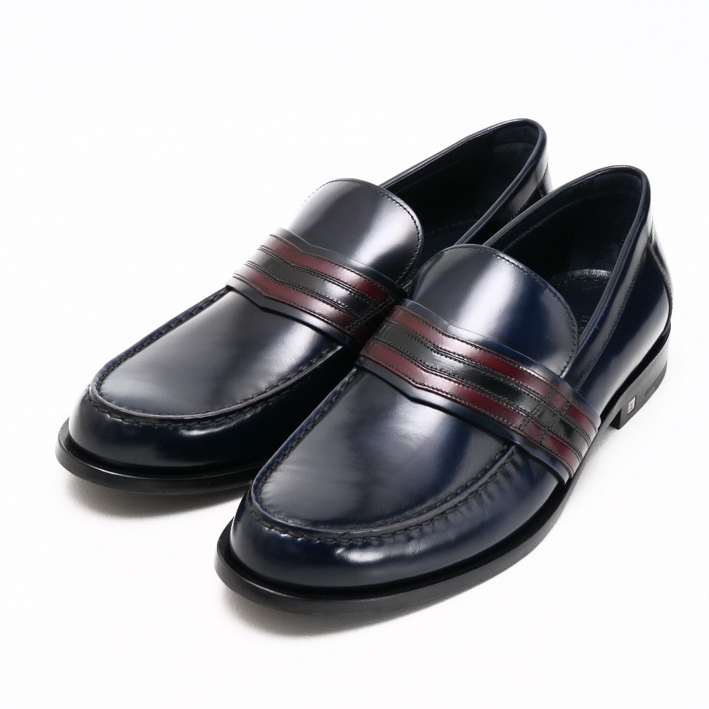 LOUIS VUITTON ルイ・ヴィトン ローファー サイズ7 1/2M Vライン レザー 靴 イタリア製 ブランド古着【中古】20250430/RA4536