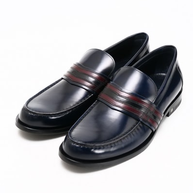 LOUIS VUITTON ルイ・ヴィトン ローファー サイズ7 1/2M Vライン レザー 靴 イタリア製 ブランド古着【中古】20250430/RA4536