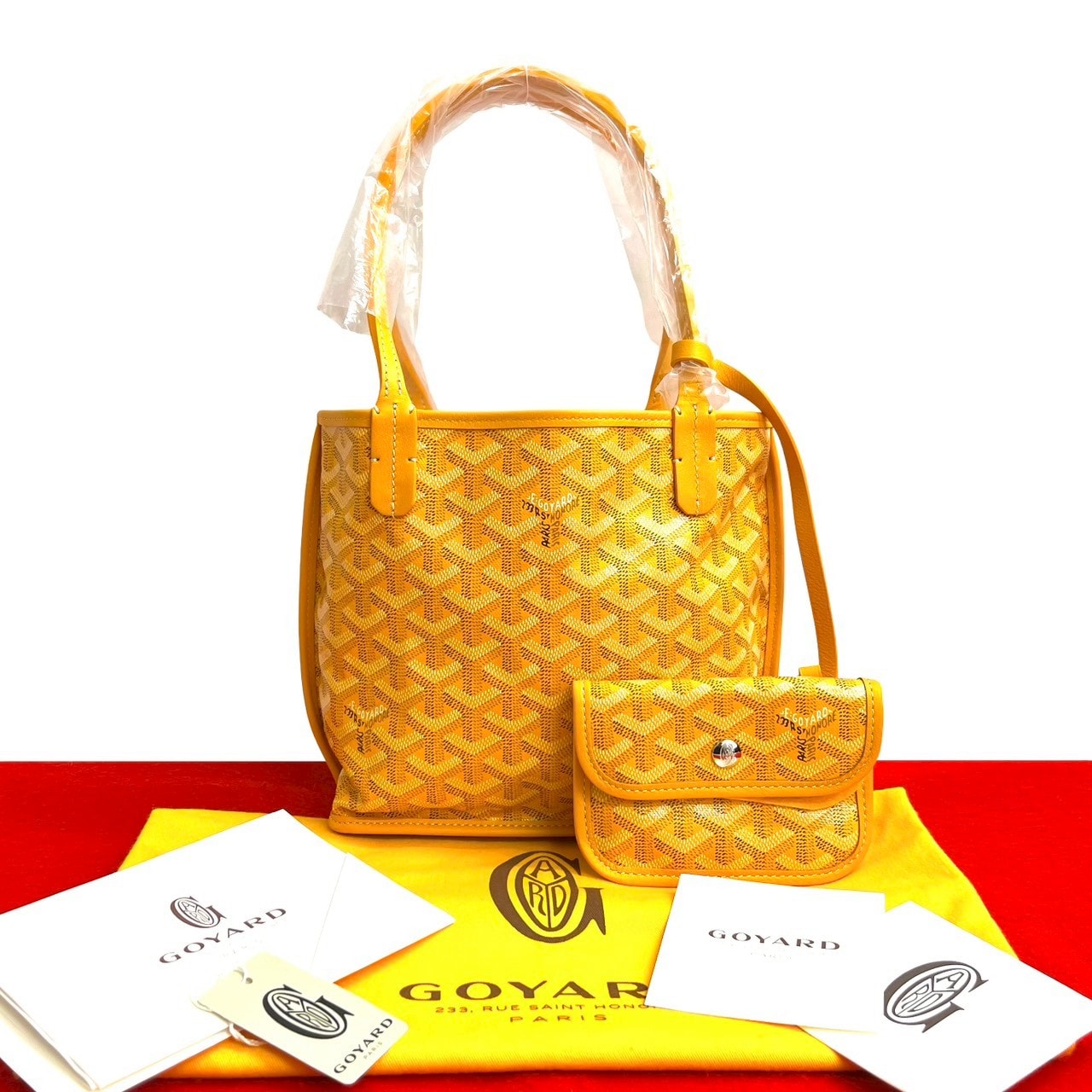 GOYARD ゴヤール アンジュ ミニ レザー トートバッグ イエロー
 1085c