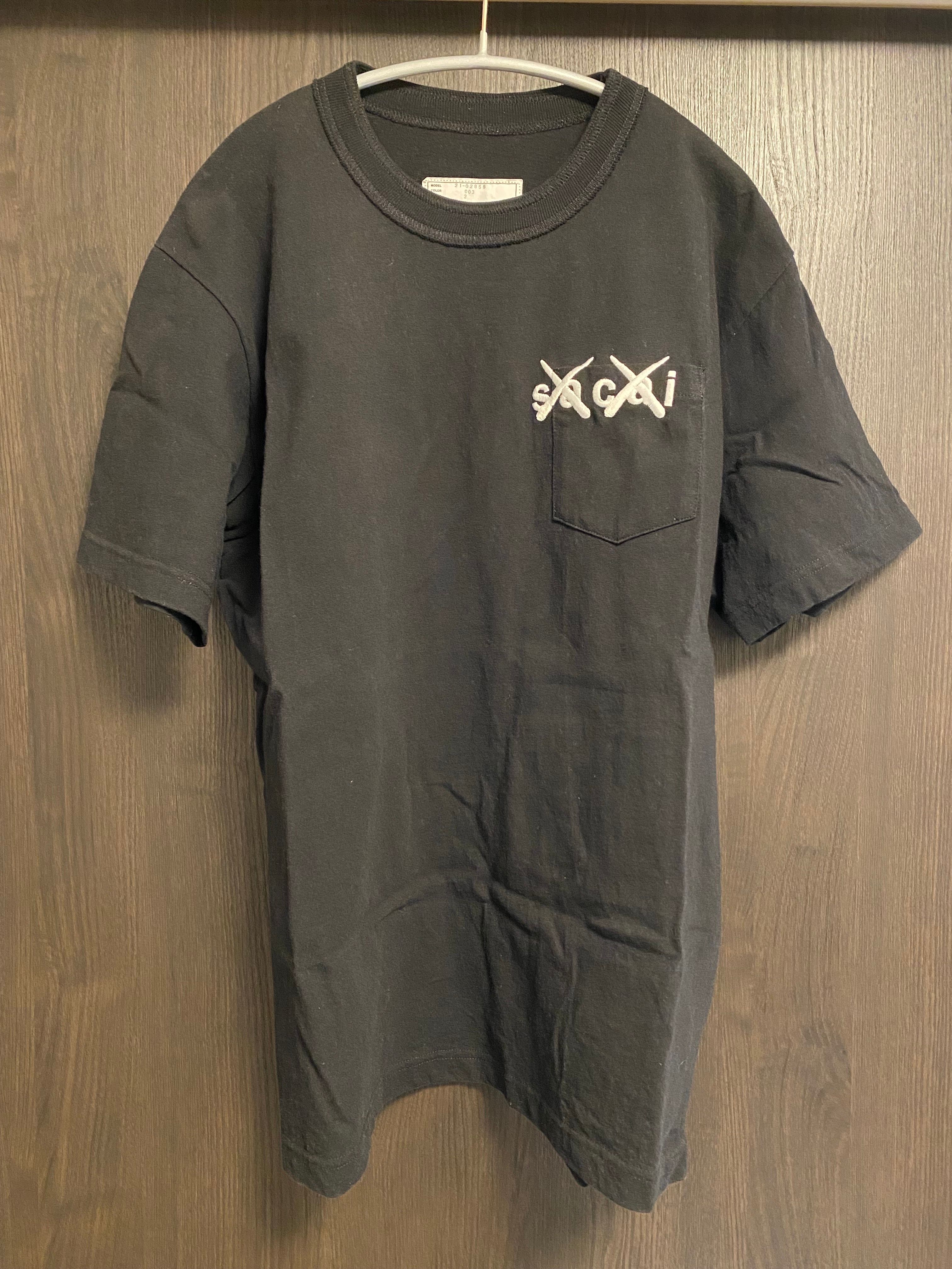 sacai KAWS Embroidery T-Shirt "Black White"