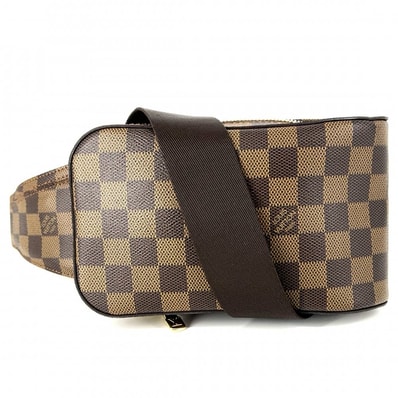 LOUIS VUITTON ルイヴィトン ボディバッグ ジェロニモス ウエストポーチ 斜め掛け Geronimos N51994 ダミエキャンバス ブラウン 茶 ゴールド金具 メンズ 美品【中古品】