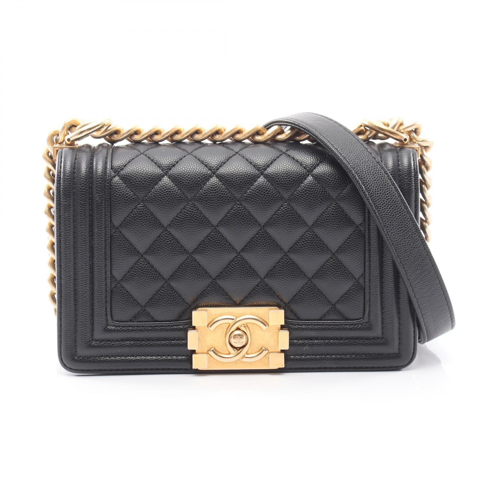 シャネル CHANEL ボーイシャネル スモール ショルダーバッグ バッグ キャビアスキン(グレインドカーフ) レディース ブラック系 A67085 【中古】