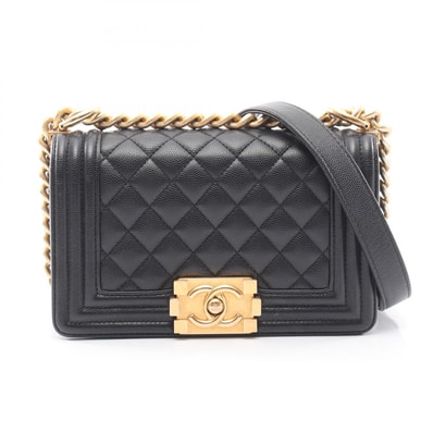 シャネル CHANEL ボーイシャネル スモール ショルダーバッグ バッグ キャビアスキン(グレインドカーフ) レディース ブラック系 A67085 【中古】