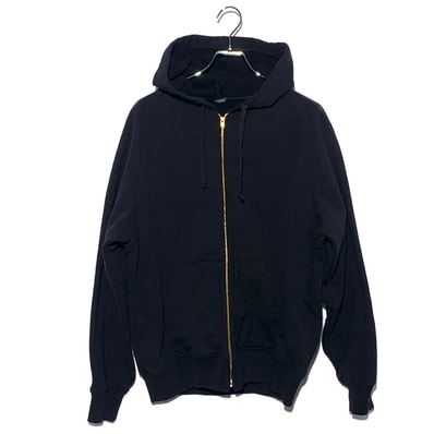 COMOLI Cotton French Terry Zip Parka "Black"