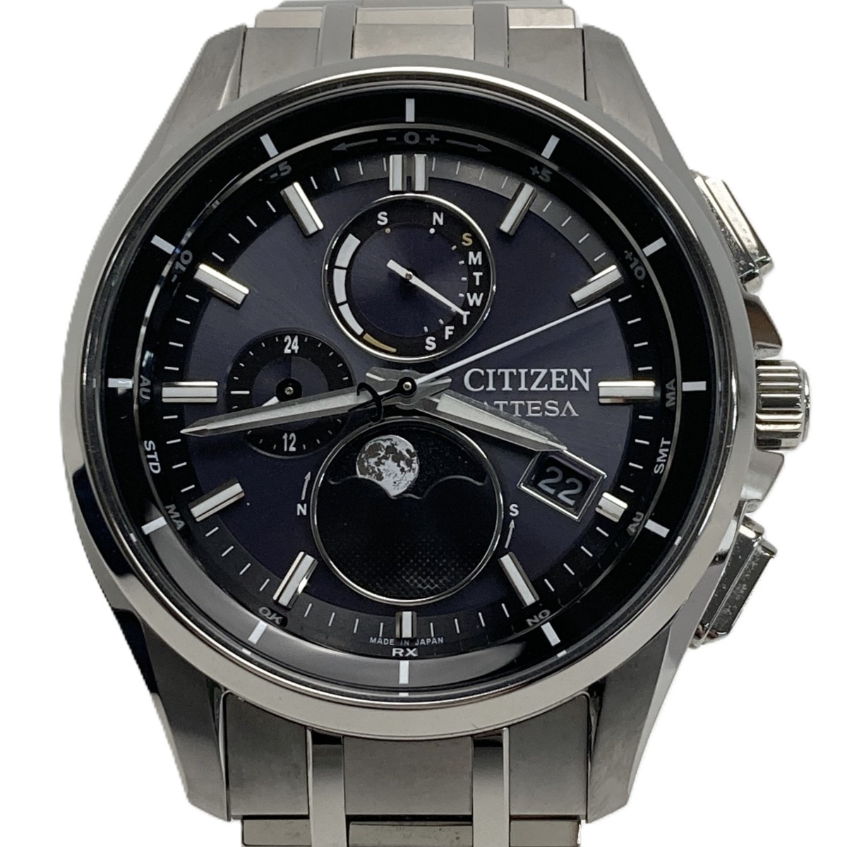 CITIZEN シチズン アテッサ ルナプログラム ムーンフェイズ BY1001-66E ブラック 電波ソーラー メンズ 腕時計 箱有