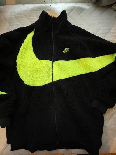 Nike Big Swoosh Reversible Boa Jacket"Black Neon"