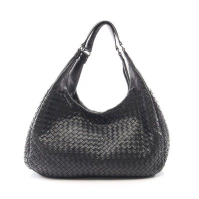ボッテガヴェネタ BOTTEGA VENETA ラージ カンパーナバッグ イントレチャート ショルダーバッグ バッグ レザー レディース ブラック系 124864 【中古】