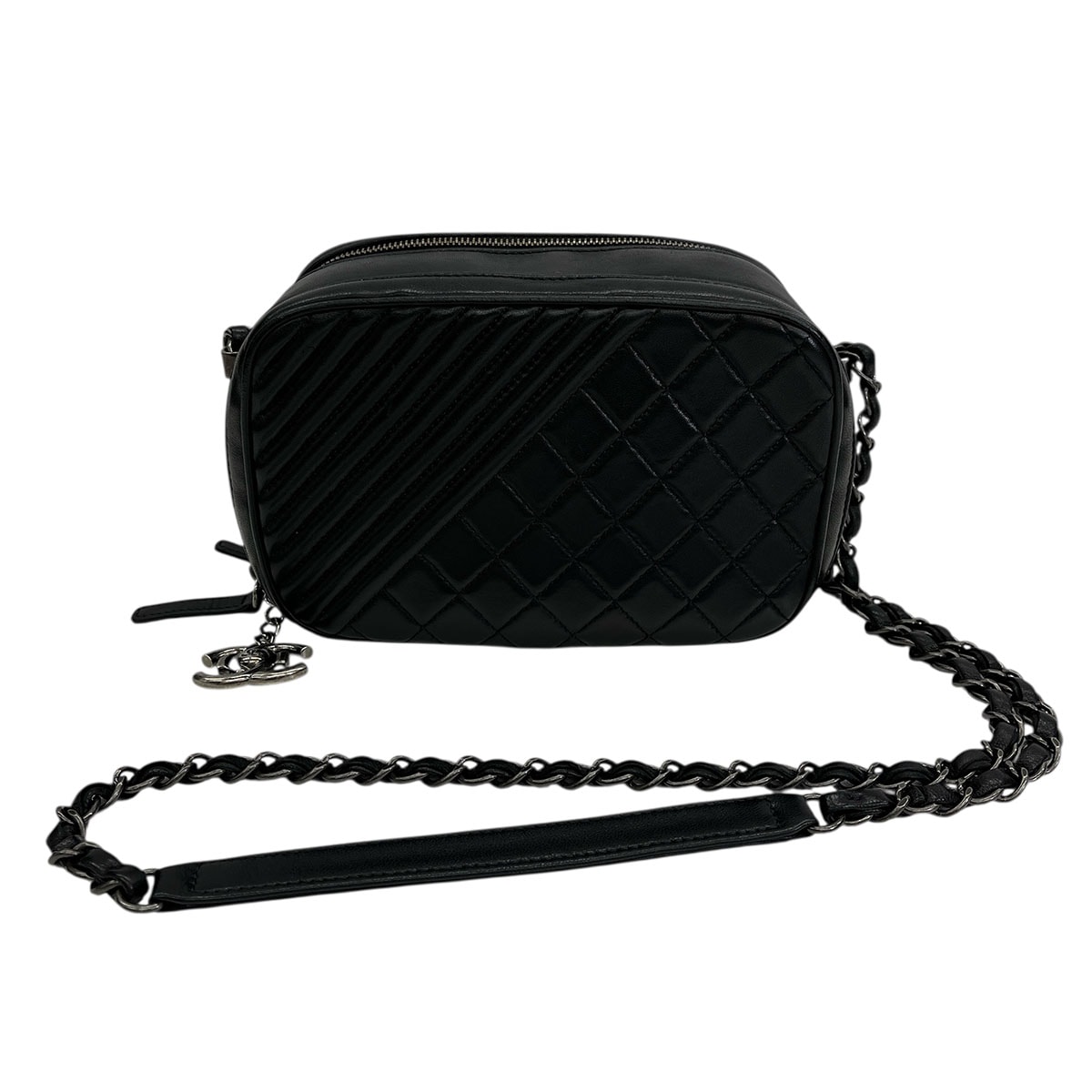 CHANEL シャネル ボーイシャネル チェーン ショルダーバッグ レザー ブラック  レディース【中古】