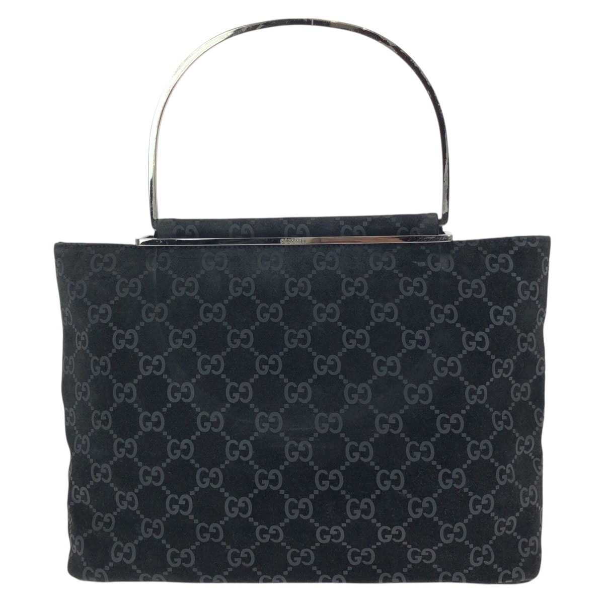 GUCCI グッチ GG柄 ブラック 黒 シルバー金具 スウェード ハンドバッグ トートバッグ 602561 【中古】