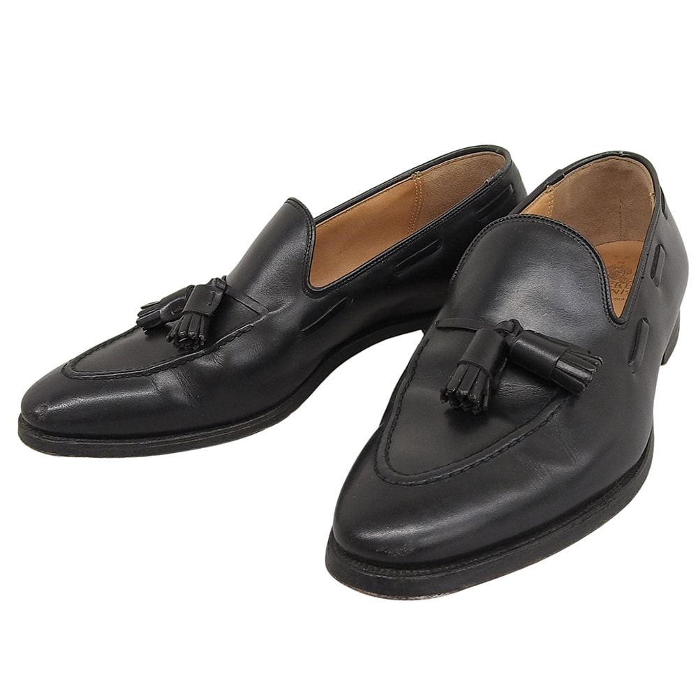 クロケット&ジョーンズ カーフ CAVENDISH2 タッセルローファー シューズ メンズ ブラック 9 9376-1017-01 341ラスト 9
