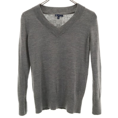 GAP ギャップ ウール 長袖 Vネック セーター M グレー ニット