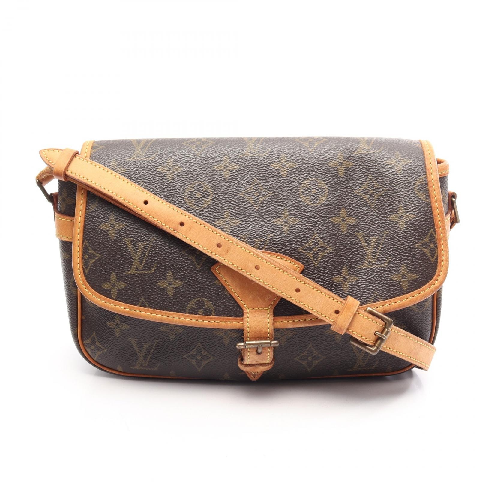 ルイ・ヴィトン LOUIS VUITTON ソローニュ ショルダーバッグ バッグ PVCコーティングキャンバス レザー モノグラム レディース ブラウン系 M42250 【中古】