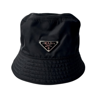 プラダ PRADA トライアングルロゴ バケットハット 帽子 2HC137 ♯S レディース