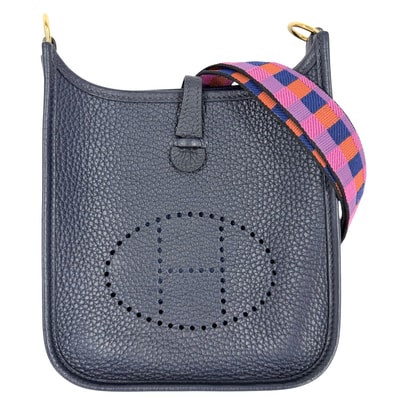 HERMES エルメス ショルダーバッグ エブリンTPM アマゾン ポシェット 肩掛け 斜め掛け 小さめ Z刻印 レザー ネイビー 紺 ゴールド金具 レディース 美品 2021年【中古品】